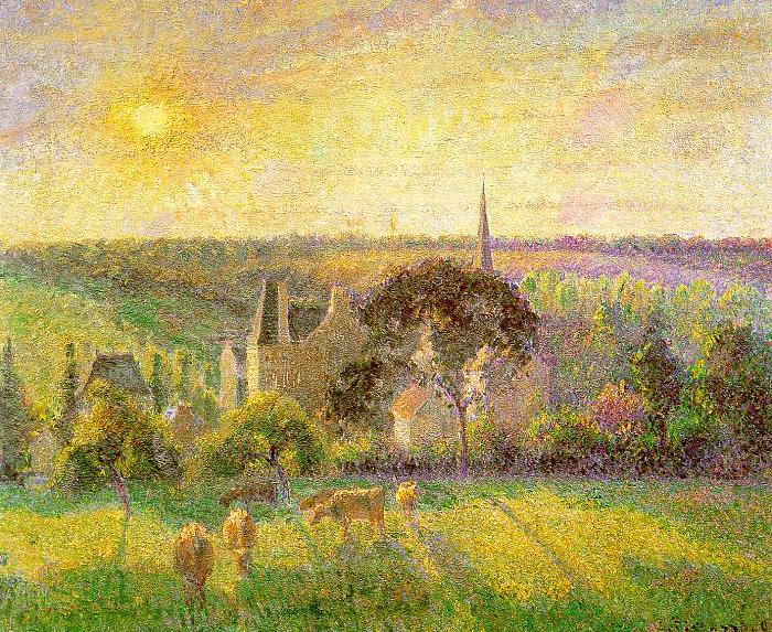Countryside and Eragny Church and Farm, Camille Pissaro